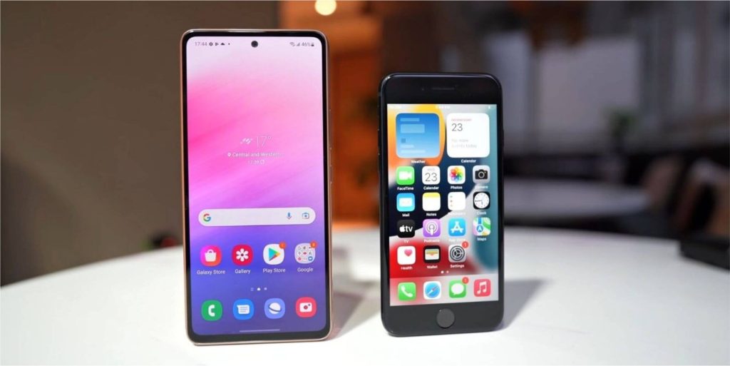 Layar Samsung A53 5G vs iPhone SE 3